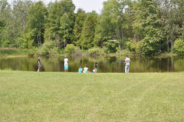 Kids at the pond