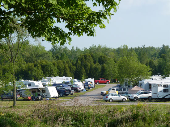 View of overnight campsites